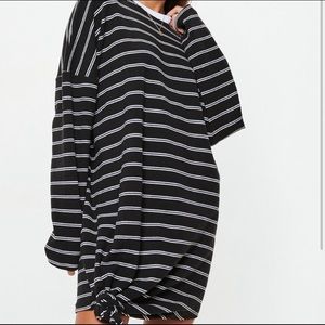 Striped Knotted Sweater Dress